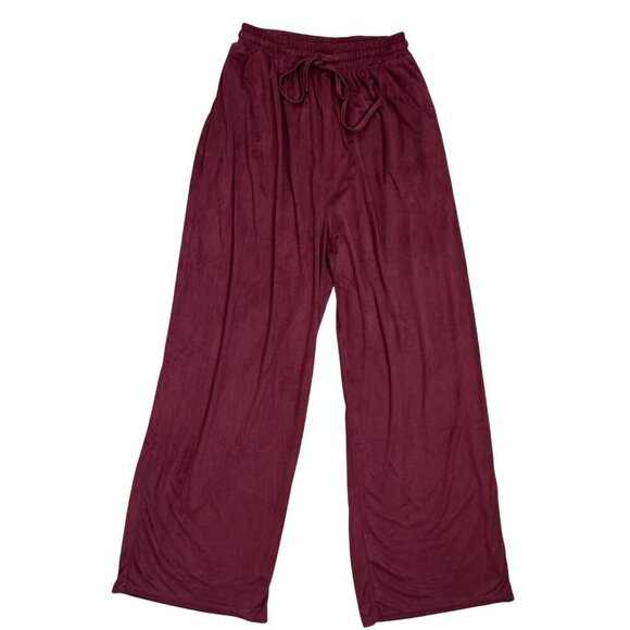 POL Burgundy Wide-Leg Lounge Pants – Size Small - Picture 4 of 7